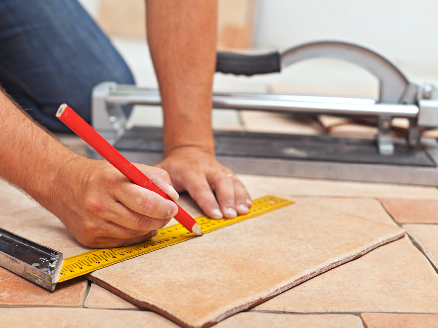 Vancouver tile contractor laying tile